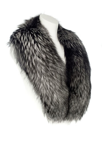 Black Fox Fur Scarf - Haute Acorn